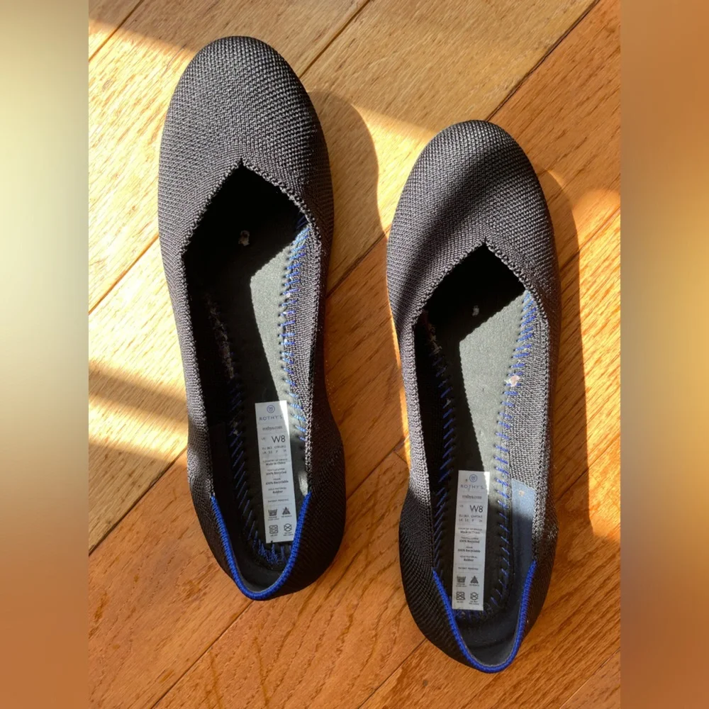 Rothy’s black ballet flats- classic addition size 8 - Picture 7 of 8